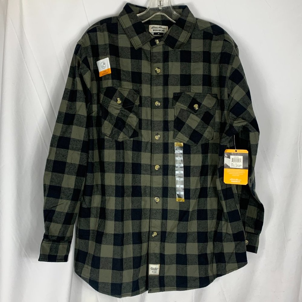 COPY - New Eddie Bauer Work Wear Plaid Flannel Long Sleeve Button Up Mens Large